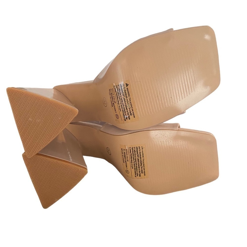 Weeboo Nude Triangle Block Open Toed Heels Size 5… - image 8